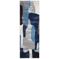 Garvee Modern Blue 2x6 Washable Hallway Runner Rug, Abstract Throw Kitchen Runner, Ultra Thin Non Slip Carpet Mat for Laundry Bathroom Bedroom, Indoor Contemporary Low Pile Area Rugs