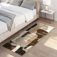 Garvee Modern Brown 2x6 Abstract Runner Rug for Kitchen, Soft Low Pile Non Slip Hallway Runners, Indoor Contemporary Floor Carpet for Laundry Bathroom