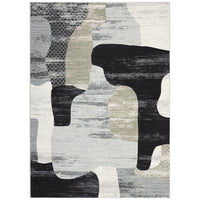 Garvee Modern Grey 10x13 Abstract Area Rug- Washable, Non-Slip, Low Pile, Soft Durable Fibers - Lightweight, Foldable - Living Room, Bedroom, Office