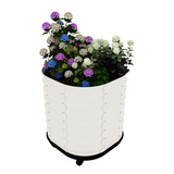 Garvee Mobile Raised Garden Bed with Water Reservoirs, Lock Wheels, Rustproof Galvanized Steel, Wave Panels, Compact Design for Patio & Indoor Herbs - White