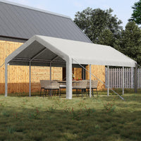Garvee Heavy Duty 13x25 FT White Portable Carport Canopy Garage Tent - Waterproof UV-Resistant Shelter, 2 Roll-Up Doors, 4 Windows, 10 Sandbags, Removable Sidewalls, for Cars, Trucks, Boats, Motorcycles