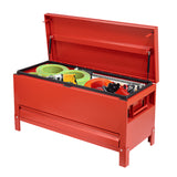 Garvee 48x20 Inch Jobsite Tool Box with Drawer, Jobsite Tool Chest Storage Cabinet Industrial Grade, Aluminum, Burgundy Red - Red-with Drawer
