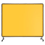 Garvee 8X6 FT Vinyl Welding Screen with Frame, Flame-Resistant PVC Welding Curtain with Lockable Swivel Wheels, Transparent Welding Screen Panel for Welding Safety, Yellow - Yellow