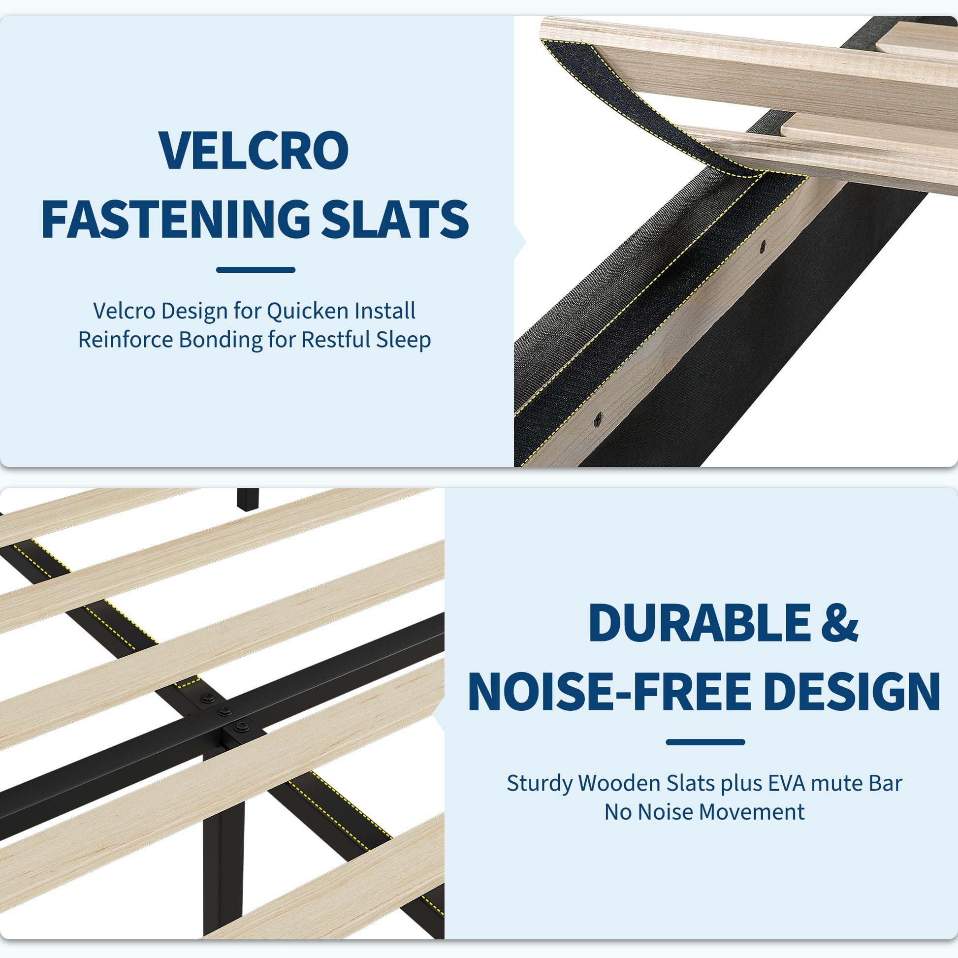 Garvee King Size Bed Frame with Adjustable Headboard, Fabric Upholstered and Wooden Slats Support Platform Bed Frame, Heavy Duty Mattress Foundation, Easy Assembly, Dark Grey