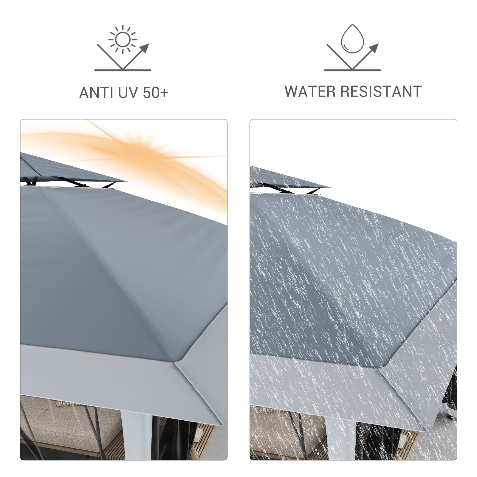 Garvee 13'x13' Pop Up Tent Outdoor Canopy Shelter with Mosquito Netting 4 Stanbags Instant Gazebo Tent for Lawn, Garden, Backyard Deck (Charcoal Grey + Light Grey)