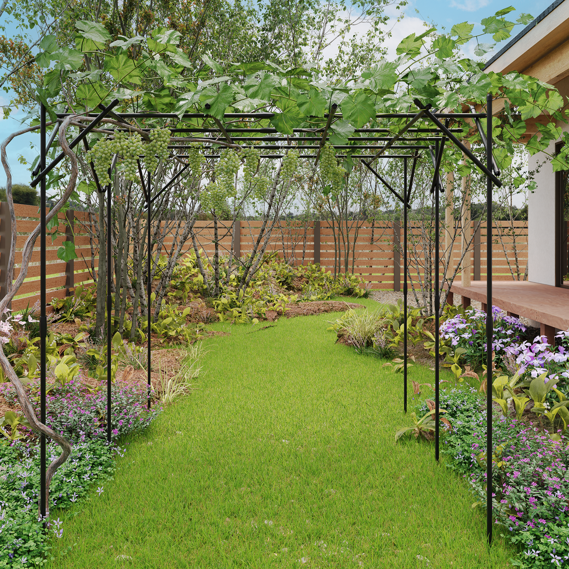 Garvee Cucumber Trellis for Raised Bed, U-Shape Garden Trellis for Climbing Plants Outdoor, Metal Arch Vegetables Trellis, Detachable Cucumber Trellis Support for Tomato,Squash,Zucchini