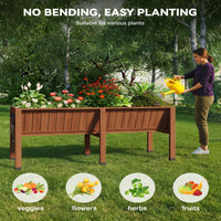 Garvee Raised Garden Bed 72"x26"x31" Tall 13.7"Deep Cedar Wood Ergonomic Height & Enhanced Depth Sturdy Legs & Hooks Acorn Brown Outdoor Gardening