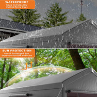 Garvee 10x20ft Portable Garage Carport Heavy Duty Steel Frame Removable Sidewalls Roll-Up Windows 180G PE Tarp Yellow Outdoor Shelter