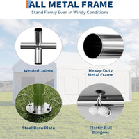 Garvee 10x20ft Portable Garage Carport Heavy Duty Steel Frame Removable Sidewalls Roll-Up Windows 180G PE Tarp Yellow Outdoor Shelter