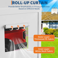 Garvee 10x20ft Portable Garage Carport Heavy Duty Steel Frame Removable Sidewalls Roll-Up Windows 180G PE Tarp Yellow Outdoor Shelter