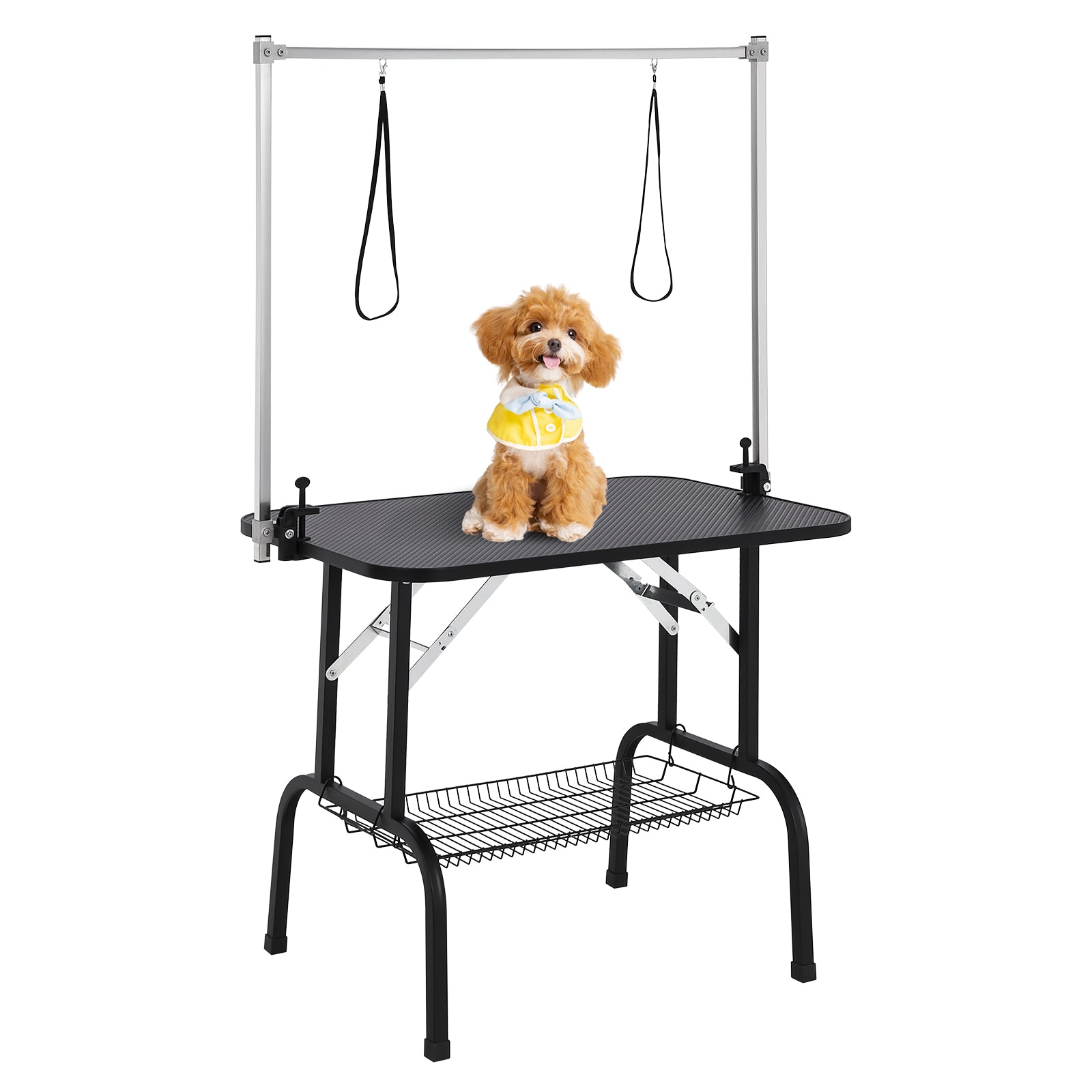 Garvee 36" Dog Grooming Table, Adjustable Height Pet Drying Desktop Foldable Pet Grooming Table Station with Arms, Noose, Mesh Tray 330LBS Capacity for Home and Pet Salon