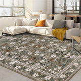 Garvee Floral Camel 9x12 Retro Mottled Flowers Area Rug Boho Design Non-Shedding Easy Care Ideal for High Traffic Areas In Living Room Bedroom Office Coffee Table Kitchen Large Carpet Caramel - Camel