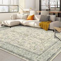 Garvee 2'x6' Runner Rug Boho Vintage Floral Rug Stain Resistant for Bedroom Dining Room Entryway Kitchen Playroom Low Pile Non Slip Soft Thin Carpet Light Green