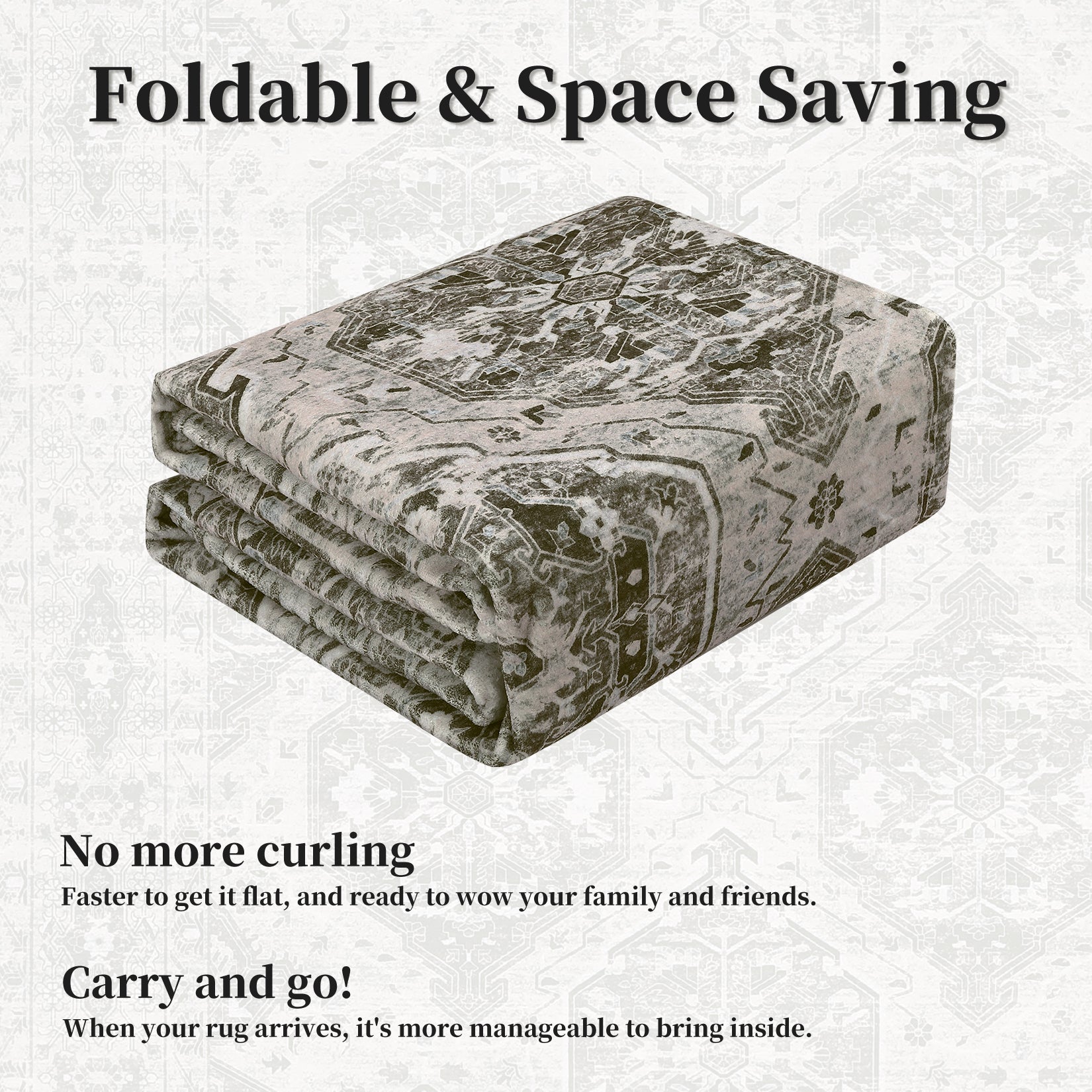 Garvee Persian Red-Brown 8x10 Vintage Area Rug Irregular Medallion Ultra-Thin Non Slip Floral Print Indoor Mat for Living Room Dining Room Bedroom Farmhouse