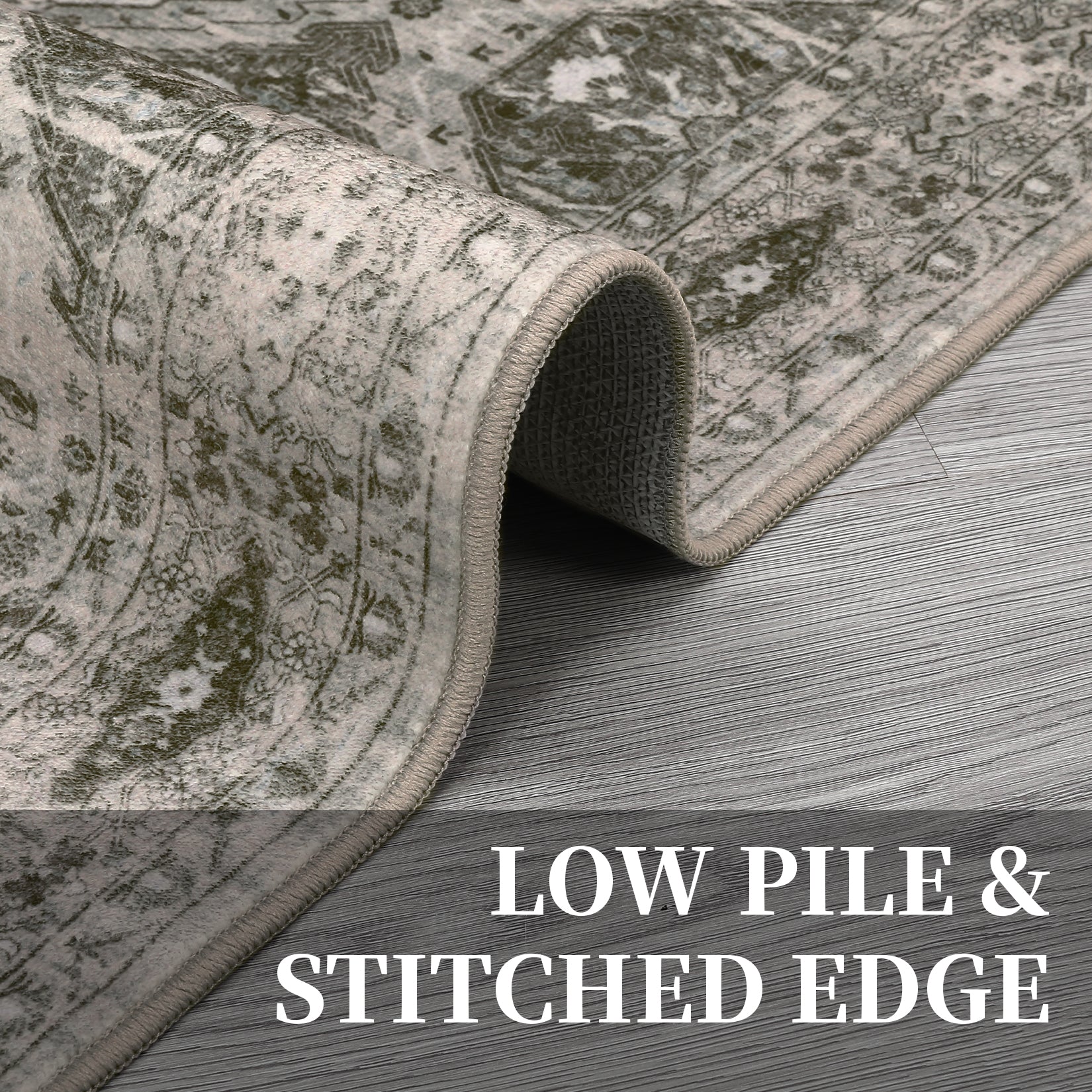 Garvee Persian Red-Brown 8x10 Vintage Area Rug Irregular Medallion Ultra-Thin Non Slip Floral Print Indoor Mat for Living Room Dining Room Bedroom Farmhouse