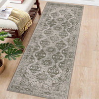 Garvee Persian Red-Brown 2x6 Runner Rug Vintage Irregular Pattern Non Skid Washable Ultra-Thin Long Carpet for Indoor Bedroom Entryway Office Kitchen