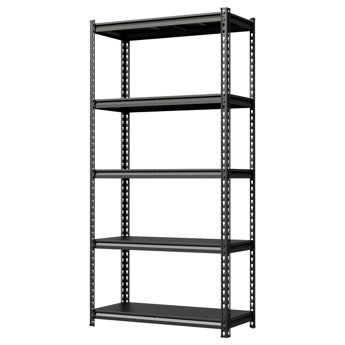 Garvee 5-Tier Steel Garage Shelving Unit 770 lbs Shelf Capacity Adjustable Shelves Modular 2-in-1 Design Black Powder-Coated Heavy Duty Storage Rack for Garage & Basement