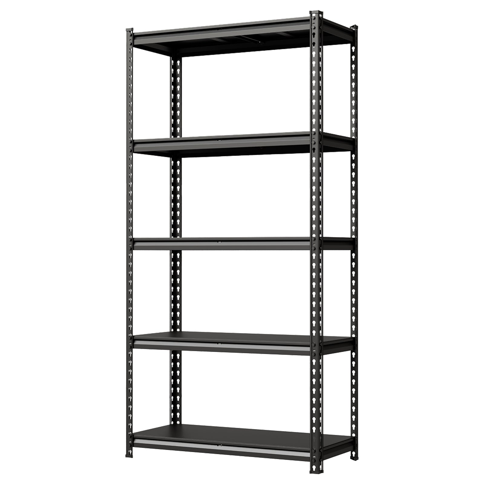 Garvee 5-Tier Steel Garage Shelving Unit 770 lbs Shelf Capacity Adjustable Shelves Modular 2-in-1 Design Black Powder-Coated Heavy Duty Storage Rack for Garage & Basement