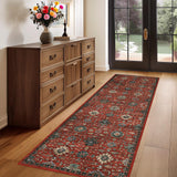 Garvee Runner Rug for Hallways 2'x 6',Soft Vintage Long Kitchen Rug Boho Non-Slip Washable Runner Rugs for Hallways Entryway Laundry Bedroom, Red - Red