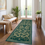 Garvee Snake Washable Runner Rug 2x6 Non Slip Kitchen Hallway Blue Forest Design Low-Pile Stain Resistant - Blue