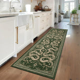 Garvee Snake Washable Runners 2x6 Non Slip Rubber Back Runner Rug for Hallways Kitchen Entryway Green - Green