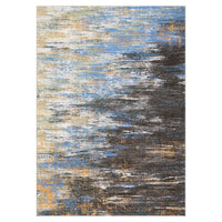 Garvee Modern Abstract Living Room Rug 8x10, Washable Area Rugs for Bedroom, Stain Resistant Non Slip Large Rug, Soft Indoor Carpet for Dining Room Table Home Decor, Blue/Brown