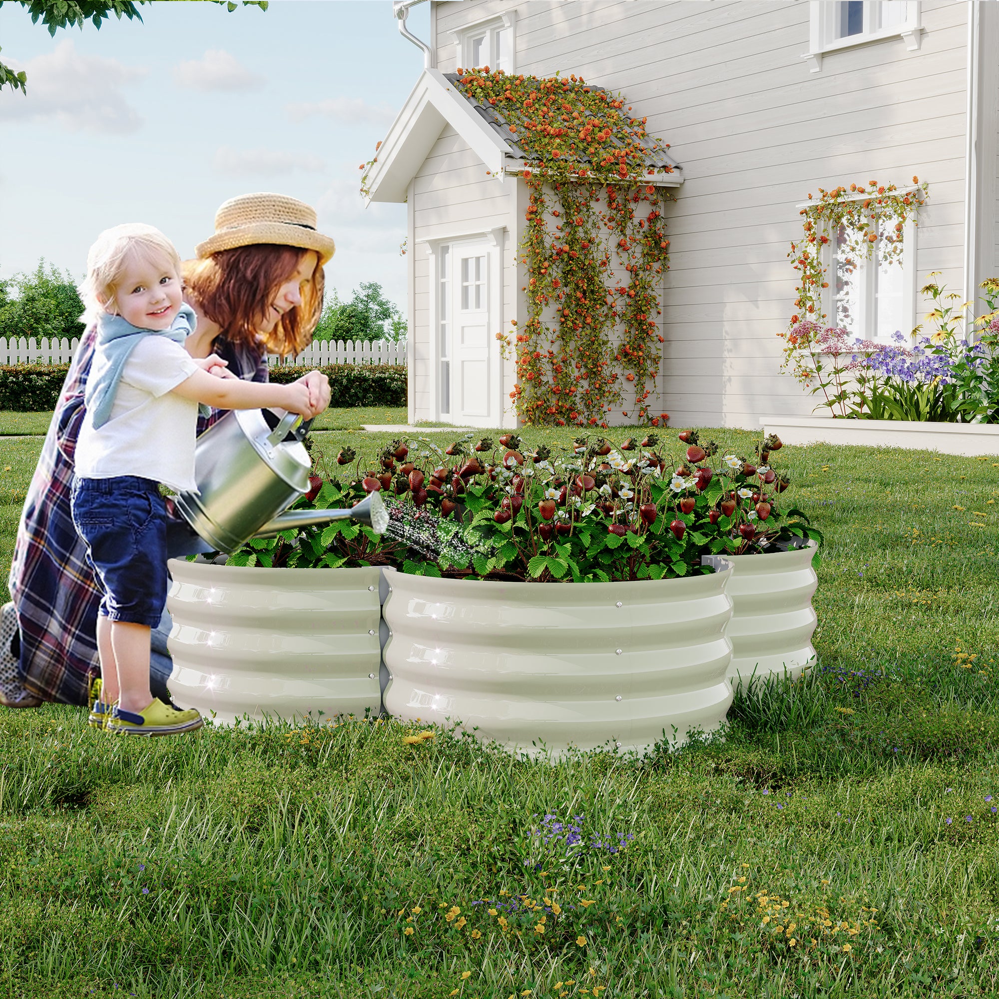 Garvee 2-Pack Galvanized Metal Raised Garden Beds – 48x48x12in Durable