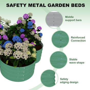 Garvee  3x3x1 ft Open-Base Green Raised Planter Bed