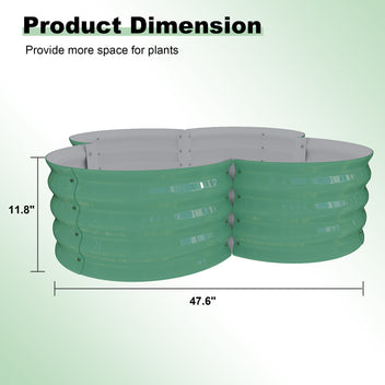 Garvee 2-Pack Galvanized Raised Garden Beds, 4' × 4' × 1' Metal Planter Boxes with Open Base, Green
