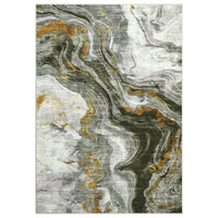 Garvee Large Dining Room Rugs 10x13 Abstract Printed Accent Rugs, Ultra-Soft Contemporary Floor Carpet, Foldable Thin Indoor Mat for Living Room, Bedroom, Office, Green