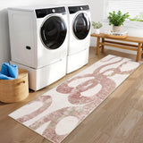Garvee Washable Runner Rug 2x6, Soft Non Slip Pink Kitchen Runner, Low Pile Ultra Thin Hallway Rugs, Non Sheddiing Foldable Lightweight Mat for Entryway Bathroom Laundry, Snake Print - Pink