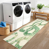 Garvee Washable Runner Rug 2x6, Soft Non Slip Green Kitchen Runner, Low Pile Ultra Thin Hallway Rugs, Non Sheddiing Foldable Lightweight Mat for Entryway Bathroom Laundry, Snake Print - Green