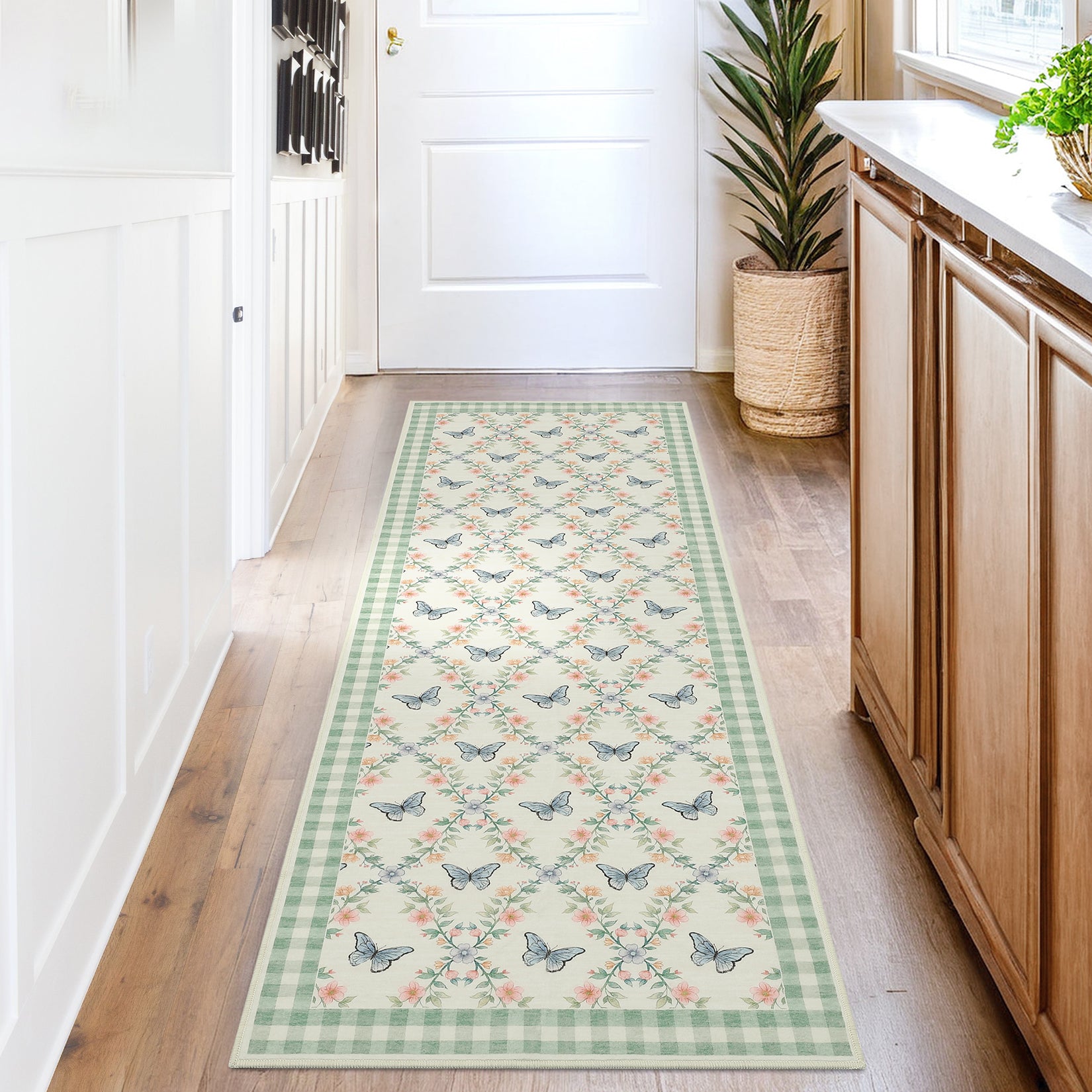 Butterfly Runner Rug GARVEE Washable Runner Rug 2x6 with Butterflies Print, Non Slip, Ultra ...