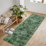 Garvee Washable Area Rugs Stain Resistant Carpet For Living Room Bedroom Kitchen Bathroom, 2'x6', Green - Green