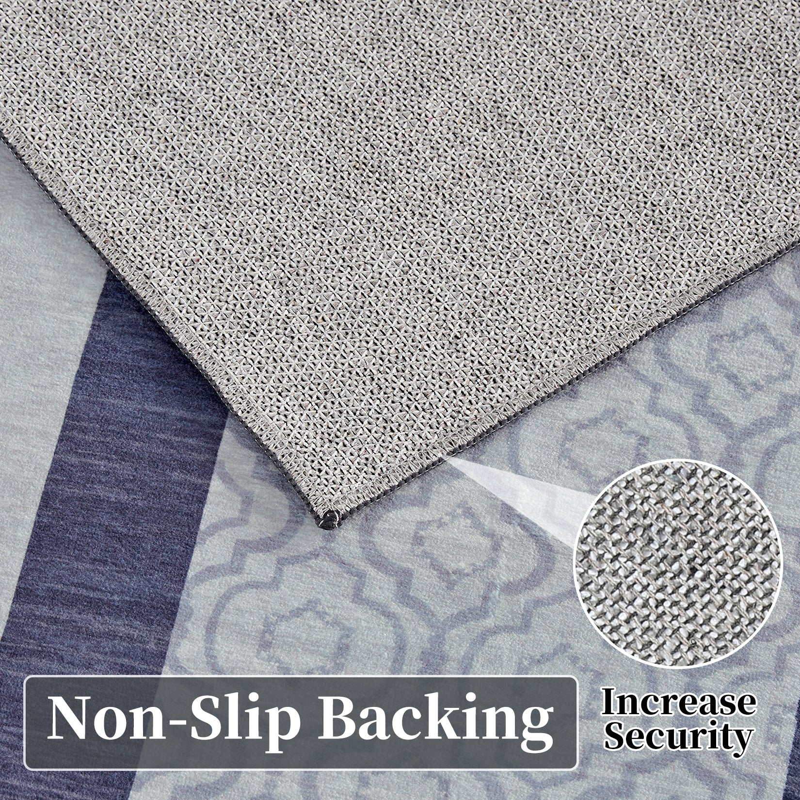 Garvee 5x7 Washable Modern Area Rugs for Living Room, Bedroom, Dining Room, Navy Blue, Non-Slip Low-Pile Carpet