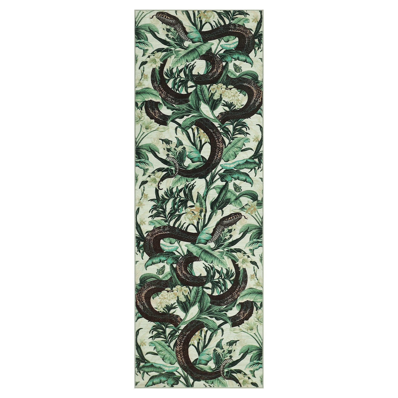 Garvee 2x6 Washable Runner Rug Snake Oriental Hallway Area Rug Retro Aesthetics Animal Throw Carpet Non Slip Soft Non-Shedding Kitchen Runners for Bedroom Entryway Living Room