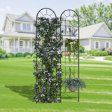 Garvee 2 Pack Panels Fence, 55'' Outdoor Rustproof Animal Barrier with Gate - Black