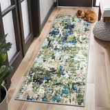 Garvee 2x6 Runner Rug Washable, Soft Modern Abstract Kitchen Runners for Hallway Laundry Room, Ultra-Thin Non-Slip Rug Runners for Entryway Bedroom (Green/Blue Multi, 2'x6') - Green/Blue Multi