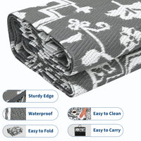 Garvee Outdoor Rug 9x12 Waterproof Reversible Plastic Straw Durable UV-Resistant Foldable with Carry Bag for Patio Camping Deck