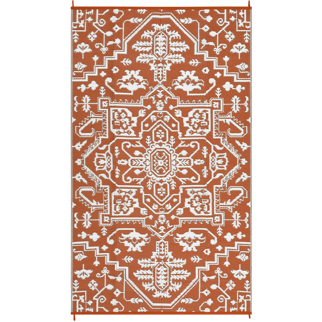 Garvee Large Outdoor Rug 10x20 Waterproof Reversible Plastic Straw Rug for Patio, RV, Picnic, Backyard, Brick Red & White