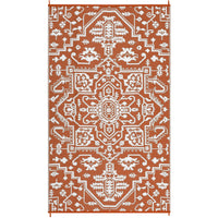Garvee Outdoor Rug 10x14 Waterproof Reversible Plastic Straw Rug for Patio, RV, Picnic, Backyard, Brick Red & White
