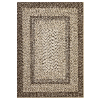 Garvee Bordered Natural 10x13 Area Rug Braided Printed for Living Room and Bedroom, Non-Slip Stain-Resistant Printed Rug,Machine Washable Large Carpet for Hallway, Kitchen