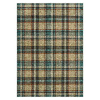 Garvee Washable Area Rug 5x7 Non Slip Modern Plaid Soft Low Pile Brown Beige for Living Room Bedroom Nursery Dining Room