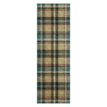 Garvee Washable 2x6 Runners Rug Non Slip Bath Mat Modern Soft Bedroom Rug Tartan Plaid Runner Farmhouse Kitchen Rugs Entryway Runners 2'x6' Brown & Beige
