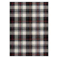 Garvee 8' x 10' Classic Tartan Plaid Area Rug, Washable Non-Slip Low-Pile Farmhouse Rug for Living Room, Bedroom & Dining Room, Black/Ivory/Burgundy