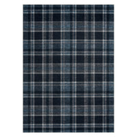 Garvee Washable 9x12 Area Rug Modern Plaid Rugs for Living Room Bedroom Grey & Blue