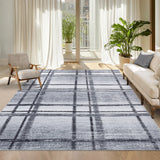 Garvee 5x7 Modern Geometric Area Rug, Washable Soft Non Slip Bedroom Living Room Rugs, Low Pile Ultra Thin Accent Floor Carpet for Dining Room, Foldable Thin Lightweight Home Decor Rugs,Light Grey - Light Gray