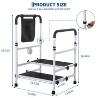 Garvee 2-Step Stool for Elderly, Bed Rails with Adjustable Height Dual Handles for Bed Safety, Bed Step Stool Rail Up to 440 Lbs with Handicap for Fall Prevention for Bedside, Bathtub, RV