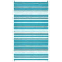 Garvee Outdoor Light Blue 9x18 Waterproof Rug Reversible Plastic Straw Rug, Double-Sided Design, UV Resistant, Polypropylene, Lightweight & Portable, Includes Stakes, Patio & Camping