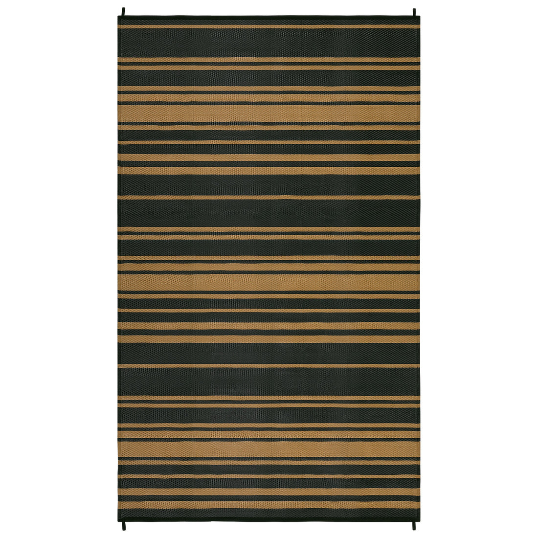 Garvee Outdoor Black Brown 9x18 Rug Waterproof Plastic Straw Patio Rug, Large Area, Reversible, Non-Slip, High-Density Polypropylene, with Corner Loops for RV Camping Deck Porch Beach
